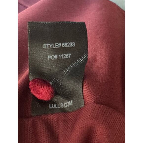 Lulus NWT Large Red Velvet‎ Mini Dress Open Back Lined Stretch Garnet WhimsyGoth - Picture 5 of 9